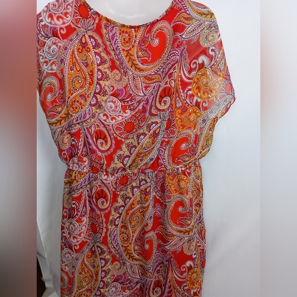 ENFOCUS WOMEN Artistic Preppy Clueless Paisley‎ Print Red Dress (#229) - Picture 7 of 10